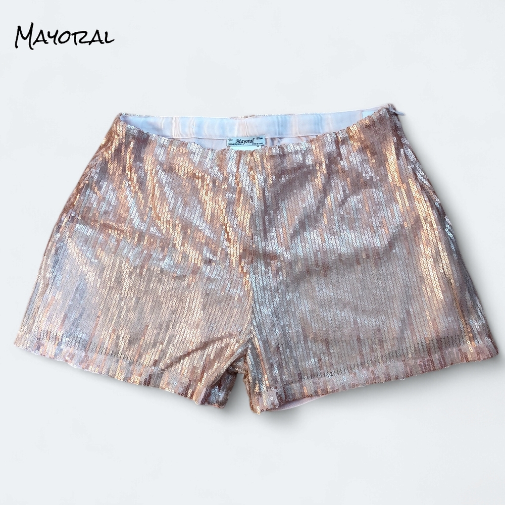 Mayoral Sequin Girls Shorts - Picture 2 of 10